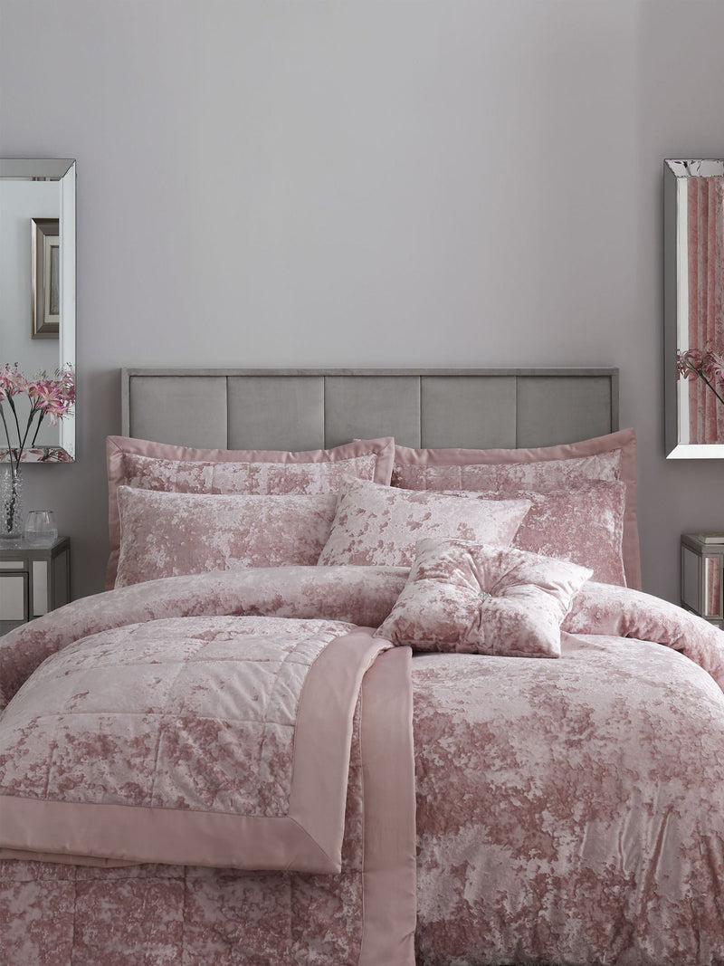 Catherine Lansfield pink crushed velvet pillow shams set of 2 - British product