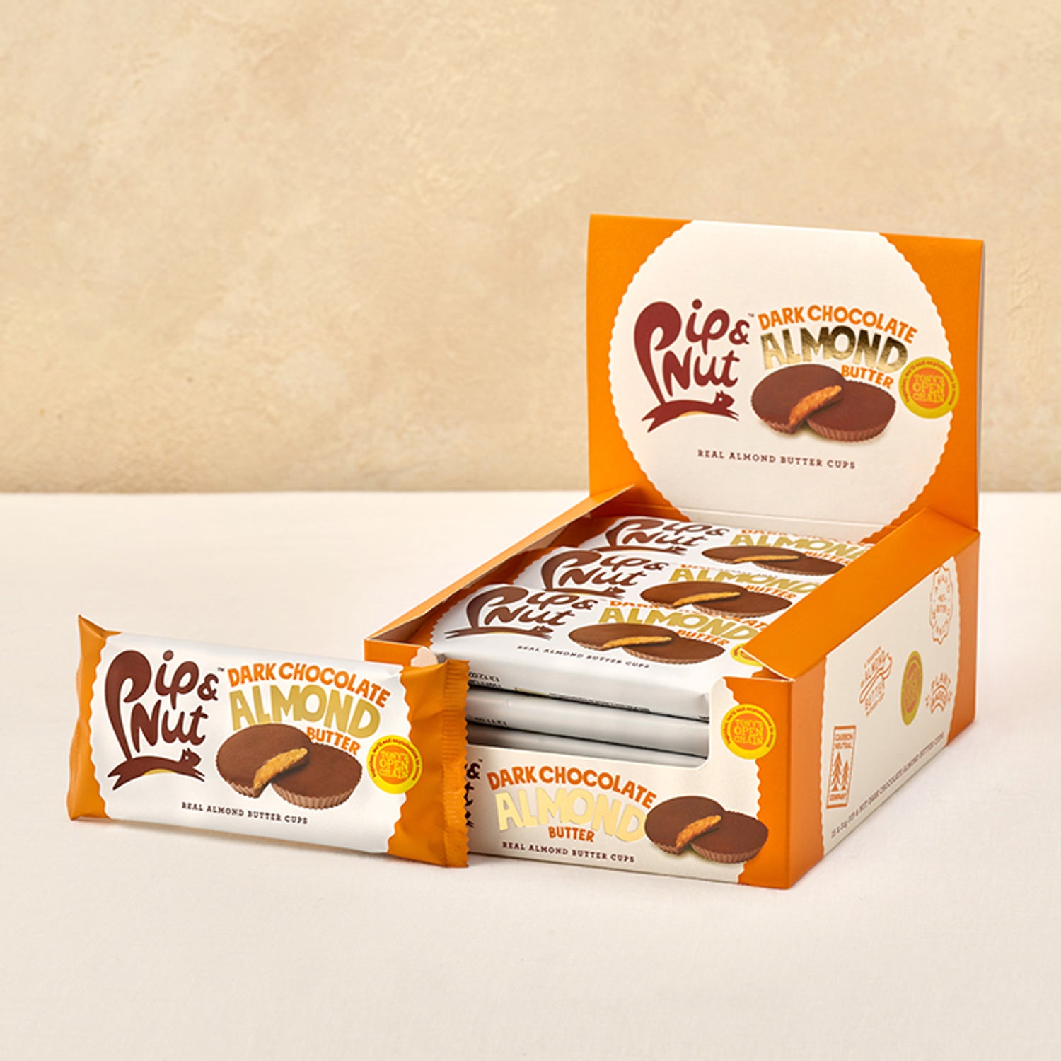 Pip & Nut dark chocolate almond butter cups 31g, imported from the UK