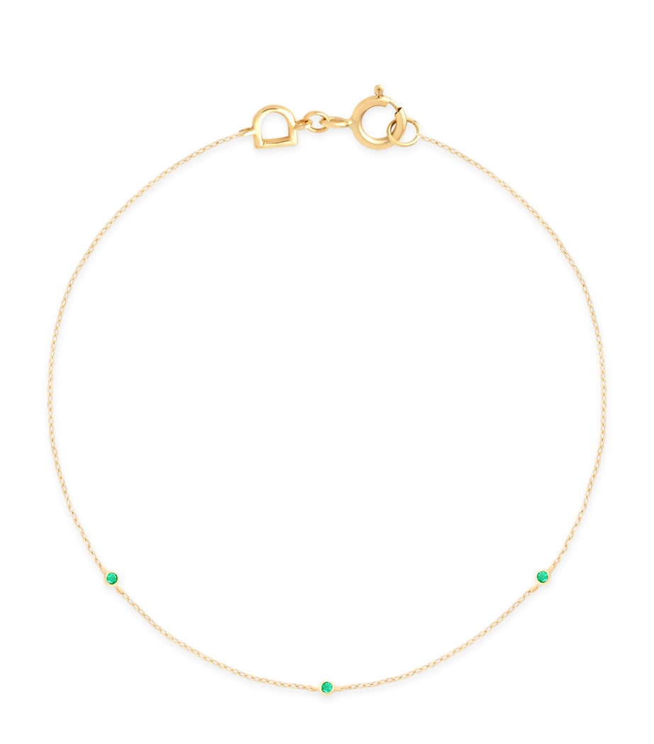 Astrid & Miyu 14k gold emerald charm bracelet, UK version