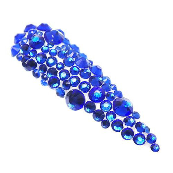 Claw Culture nail art stones bright blue assorted 2-5mm, imported from the UK