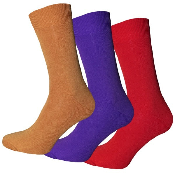 Simply s Mens Bamboo Socks (Pack Of 3) (UK 6-11) GOODS Superdrug Mustard/Purple/Red  