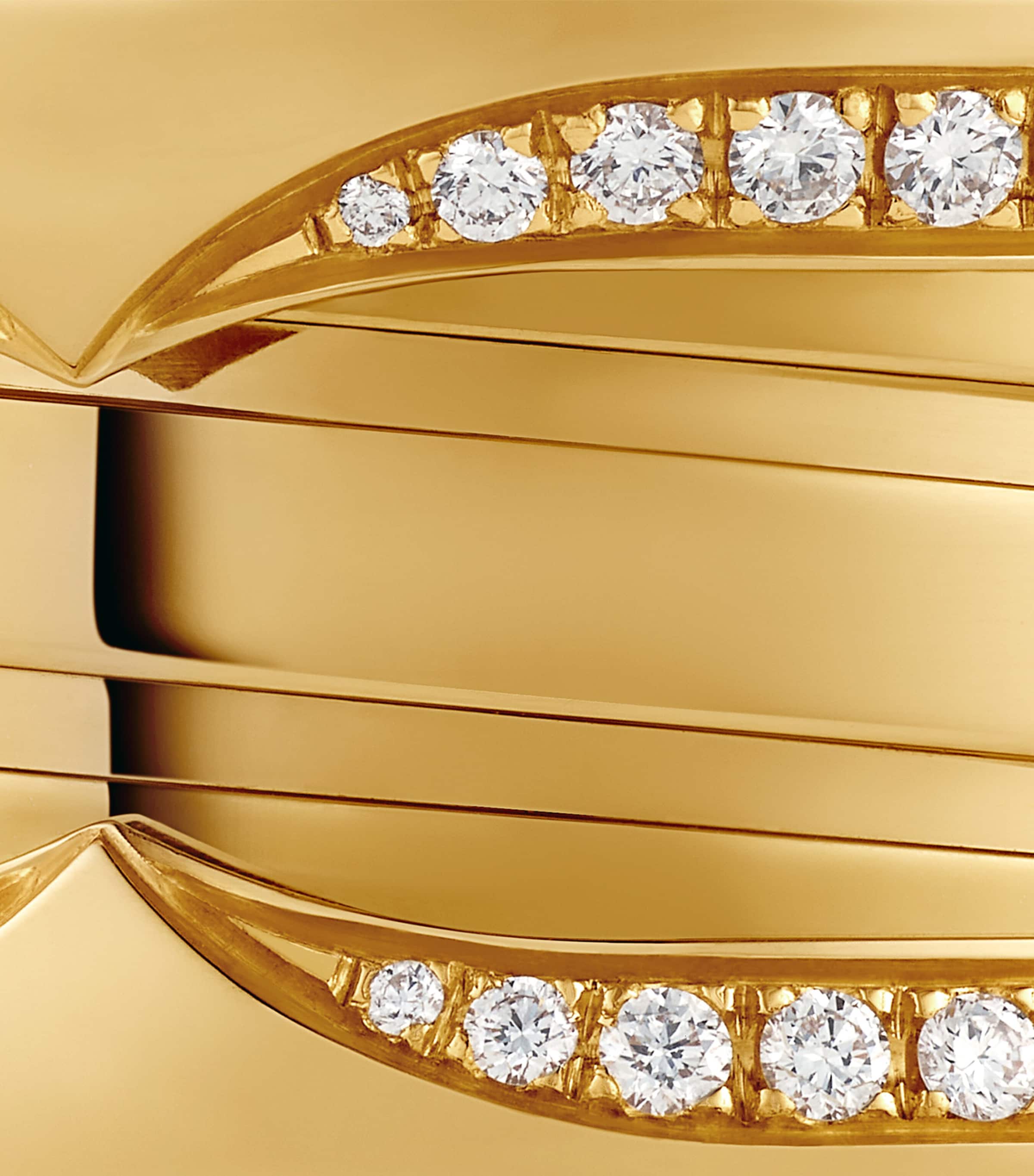 Bvlgari B.zero1 three-band yellow gold diamond ring - British product