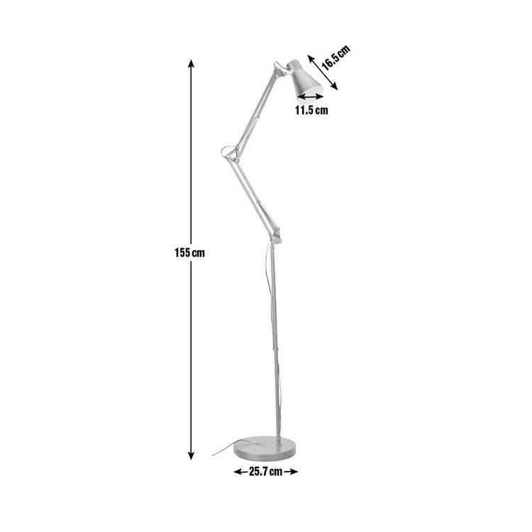 Habitat swing arm floor lamp in matt black (British brand)