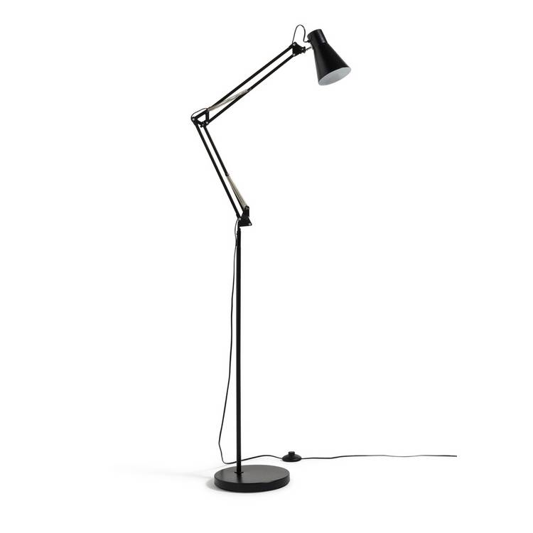 Habitat swing arm floor lamp in matt black (British brand)