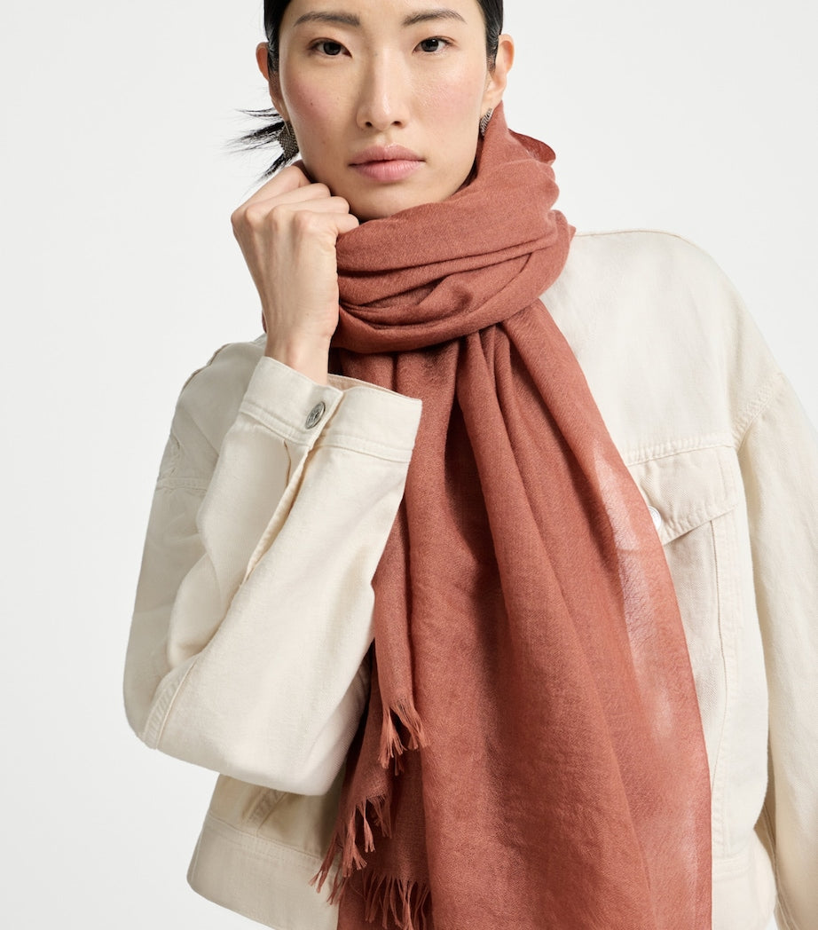 Brunello Cucinelli cashmere-silk scarf 200cm x 100cm - British product
