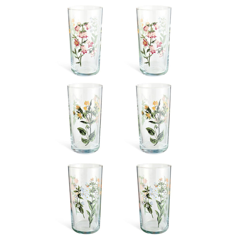 Argos Home floral hi ball glasses 490ml, set of 6 (British brand)