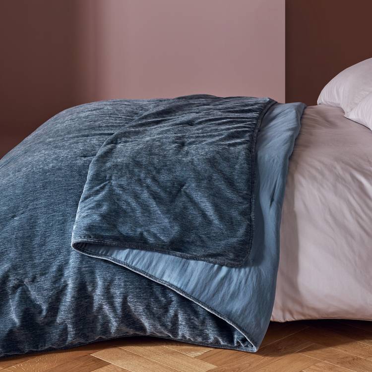 Habitat chenille bedspread storm blue 200x220cm (British brand)