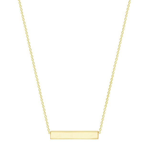 Revere 18ct gold plated bar pendant 43cm chain (British brand)