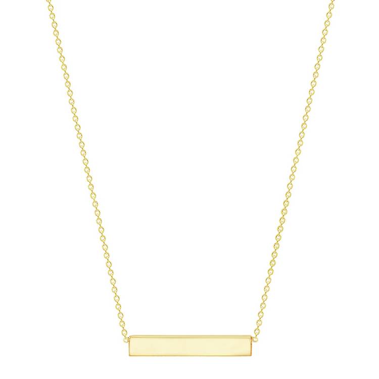 Revere 18ct gold plated bar pendant 43cm chain (British brand)