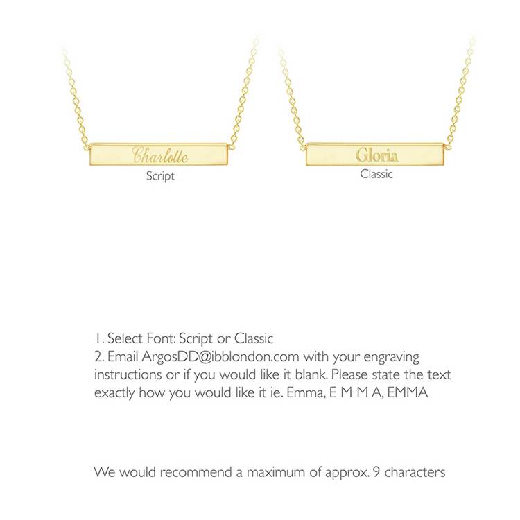 Revere 18ct gold plated bar pendant 43cm chain (British brand)