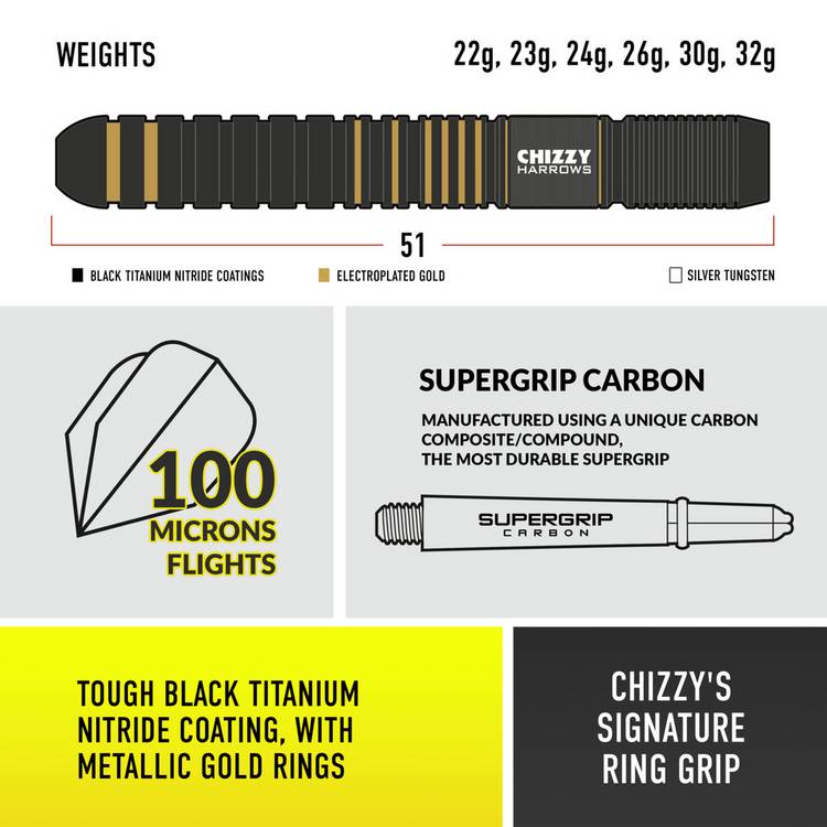 Harrows Chizzy Series 3 darts 26g, UK version