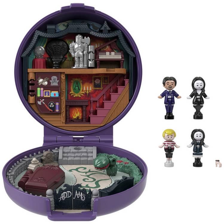 Polly Pocket Addams Family compact collector dolls playset (British brand)