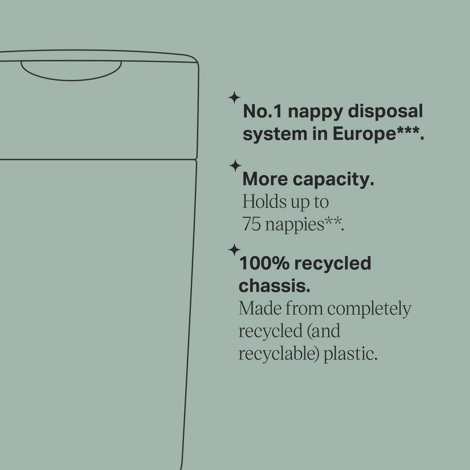 Tommee Tippee Twist & Click XL nappy bin - British product