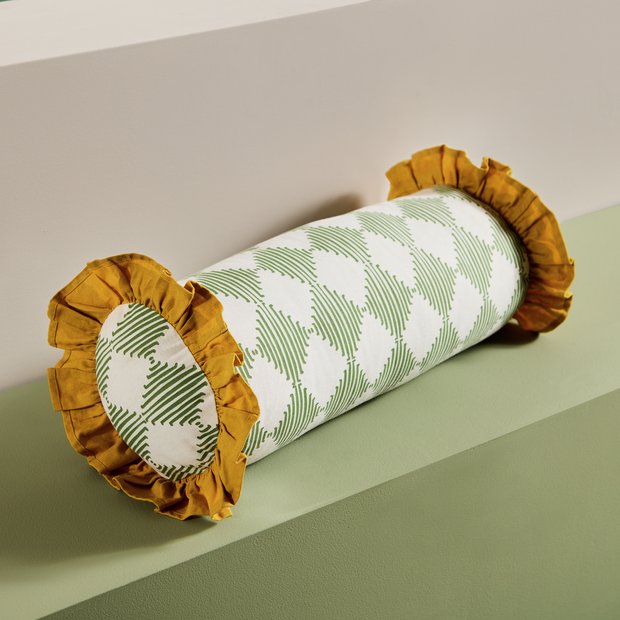 Habitat Harlequin cushion green 50x20cm, imported from the UK