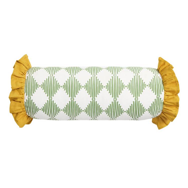 Habitat Harlequin cushion green 50x20cm, imported from the UK