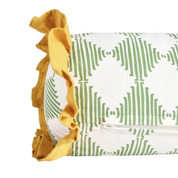Habitat Harlequin cushion green 50x20cm, imported from the UK