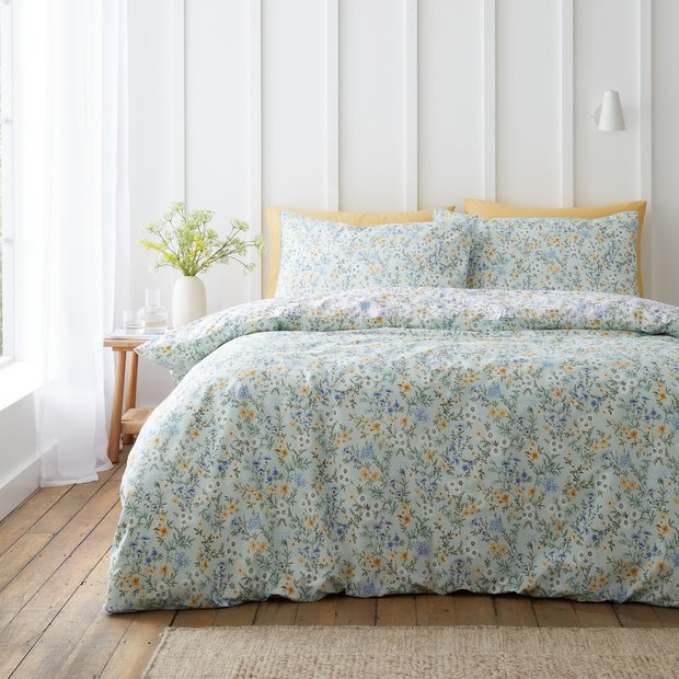 Bianca cotton ditsy floral bedding set single (British brand)