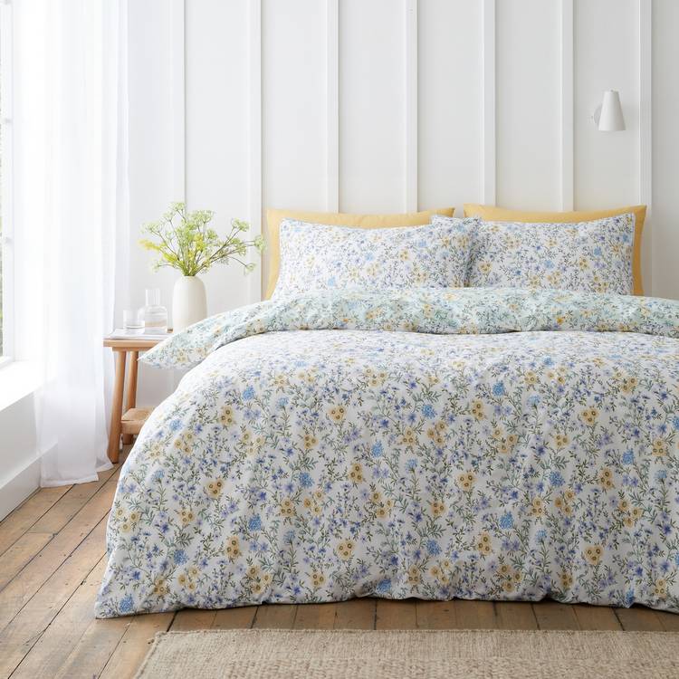 Bianca cotton ditsy floral bedding set single (British brand)