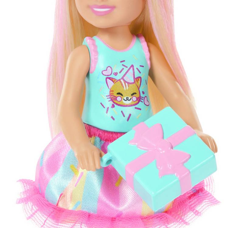 Barbie Chelsea Birthday doll with party accessories (British brand)