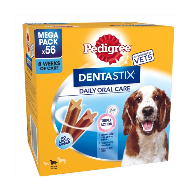 Pedigree Dentastix Daily Adult Medium Dog Treats Dental Sticks   56 x 26g