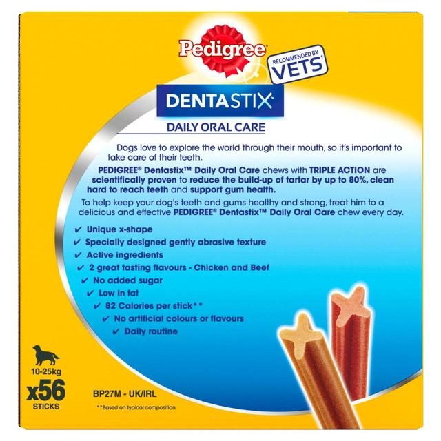 Pedigree Dentastix Daily Adult Medium Dog Treats Dental Sticks   56 x 26g