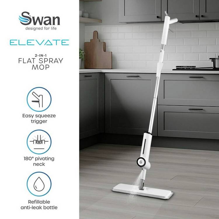 Swan 2-in-1 spray mop for hard floors, imported from the UK