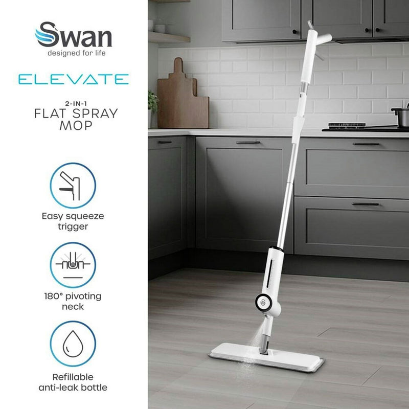 Swan 2-in-1 spray mop for hard floors, imported from the UK