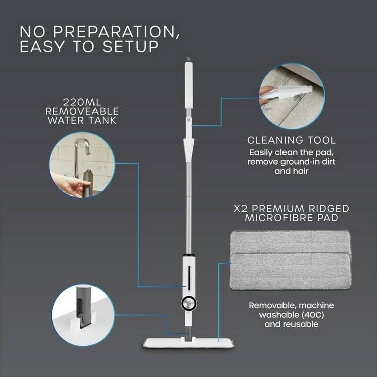 Swan 2-in-1 spray mop for hard floors, imported from the UK