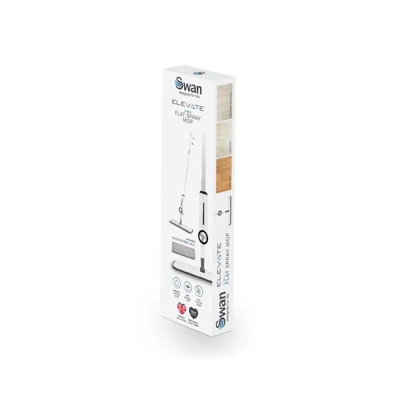 Swan 2-in-1 spray mop for hard floors, imported from the UK