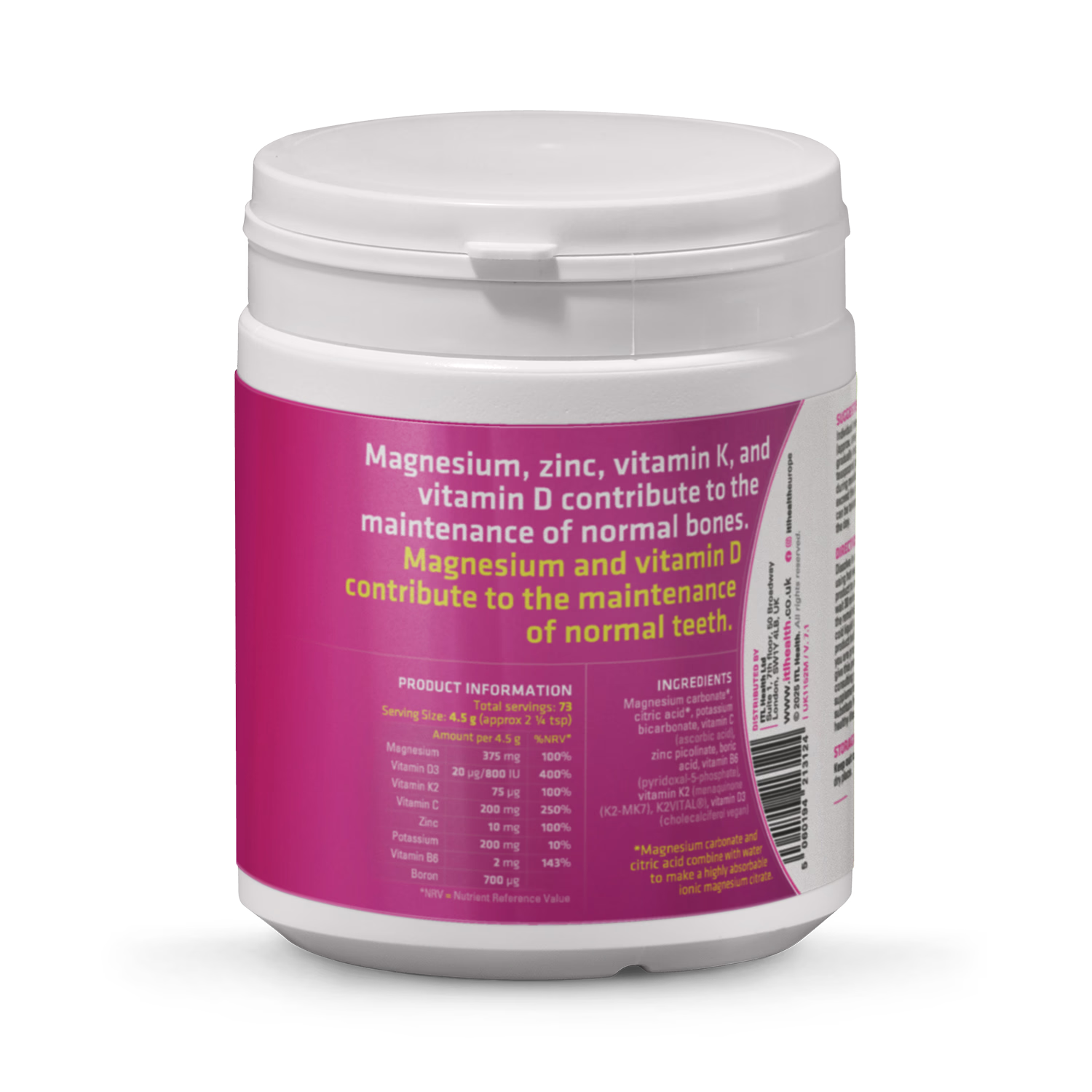 Mag365 Bone Formula unflavoured 330g, imported from the UK
