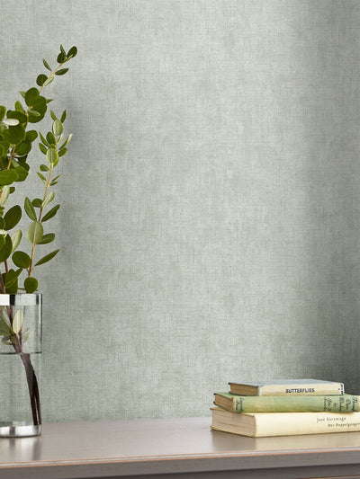 Next Laura Ashley Sage Leaf Green Plain Textured Wallpaper 10m- Buy online at McGrocer