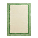 Habitat Bobbin Border cream wool cut pile rug 120x170cm, imported from the UK