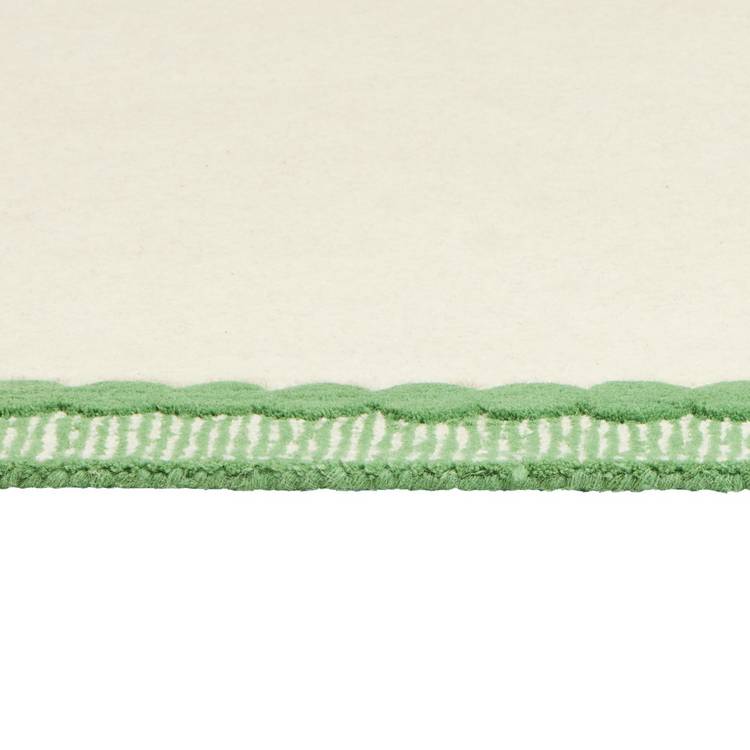 Habitat Bobbin Border cream wool cut pile rug 120x170cm, imported from the UK