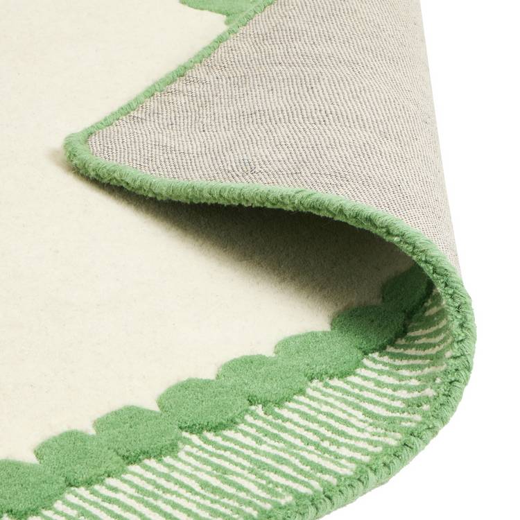 Habitat Bobbin Border cream wool cut pile rug 120x170cm, imported from the UK