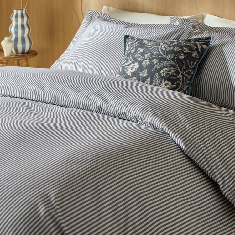 Habitat cotton Oxford stripe grey bedding set single, UK version