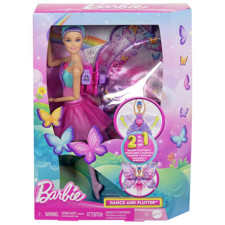 Barbie Dance and Flutter doll with butterfly wings 36cm, imported from the UK