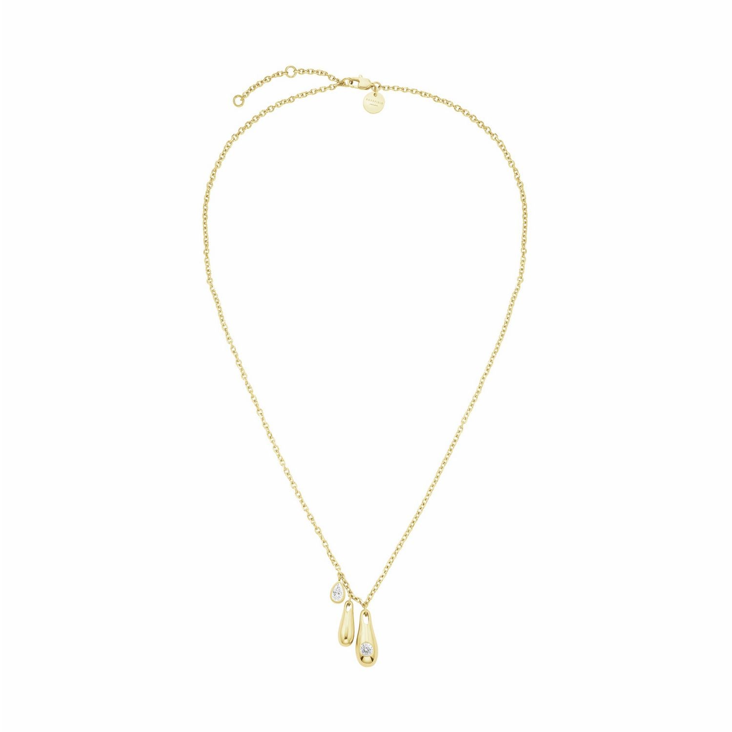 Rosefield crystal charm necklace gold plated 48cm (British brand)