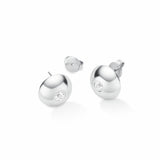 Rosefield stainless steel solitaire stud earrings with crystal stone (British brand)