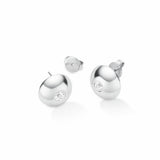 Rosefield stainless steel solitaire stud earrings with crystal stone (British brand)