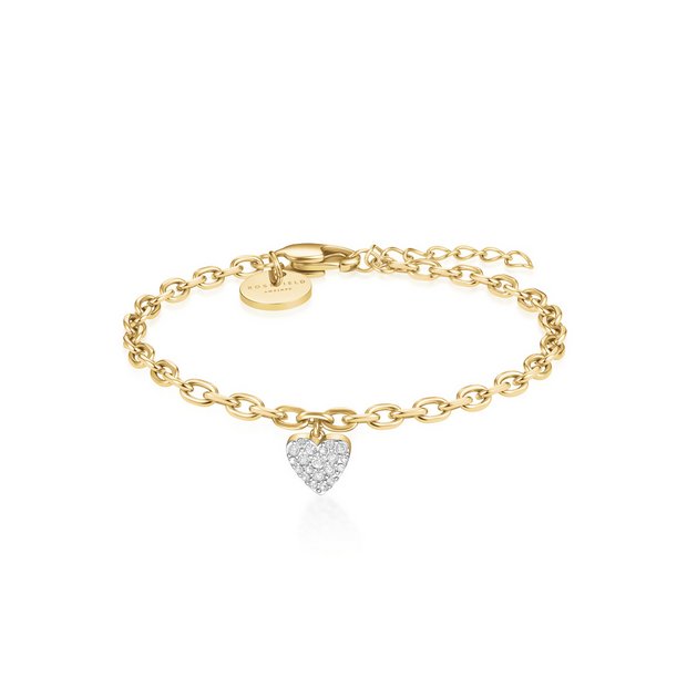 Rosefield gold plated heart pendant bracelet 20cm (British brand)
