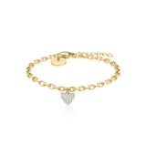 Rosefield gold plated heart pendant bracelet 20cm (British brand)