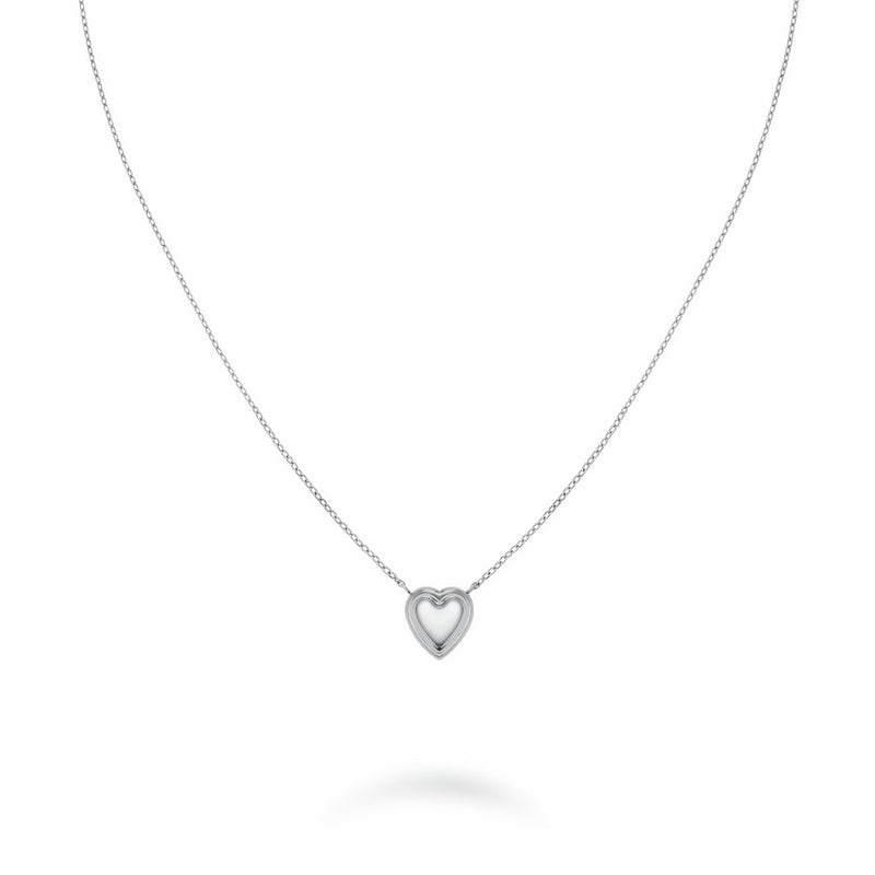 Rosefield silver-plated puffy heart pendant necklace, UK version