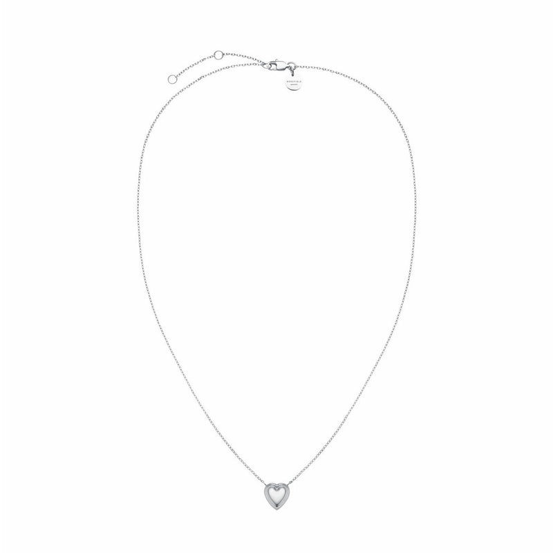 Rosefield silver-plated puffy heart pendant necklace, UK version
