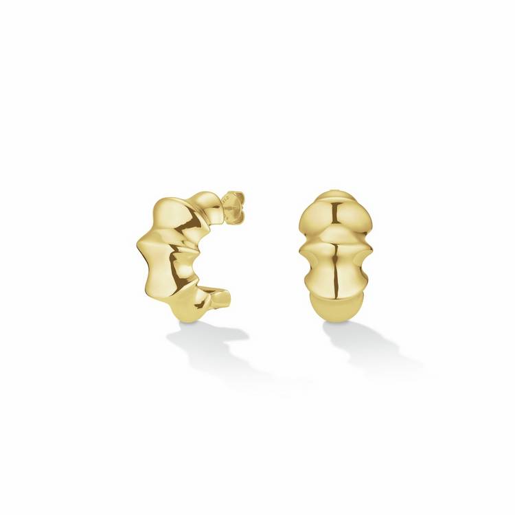 Rosefield gold plated bamboo earrings 25mm drop (British brand)
