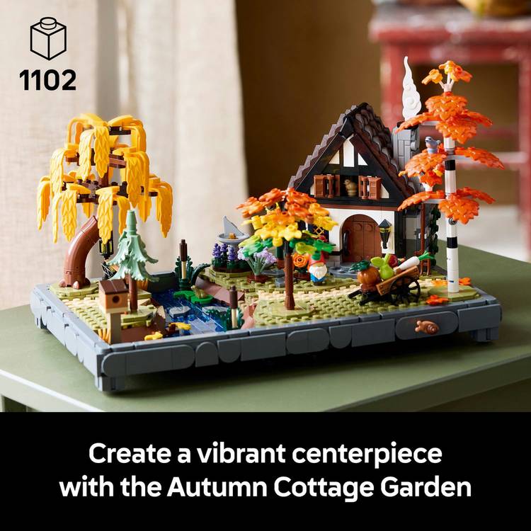 LEGO Icons Autumn Cottage Garden model kit - British product