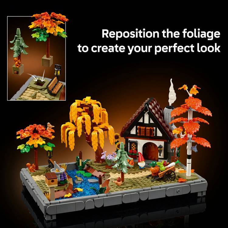 LEGO Icons Autumn Cottage Garden model kit - British product