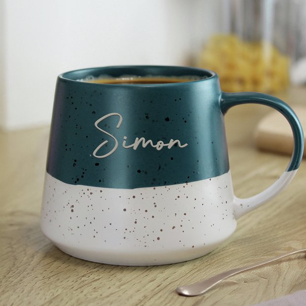 Blue personalised ceramic mug 370ml, imported from the UK