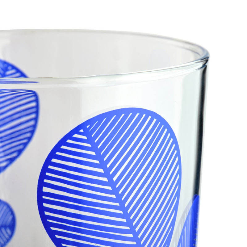 Habitat hi-ball glasses blue leaf design set of 6, imported from the UK