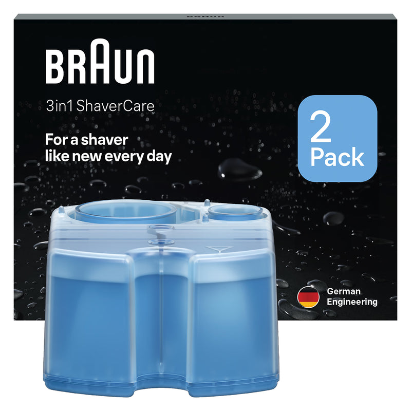 Braun 3in1 shaver care refill cartridges 2 pack, imported from the UK