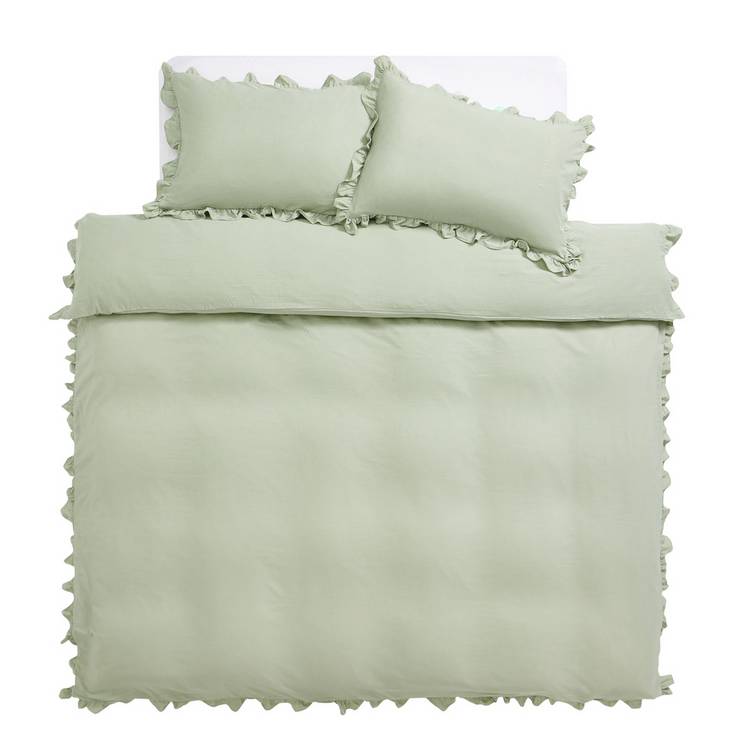 Argos Home sage green bedding set single, imported from the UK